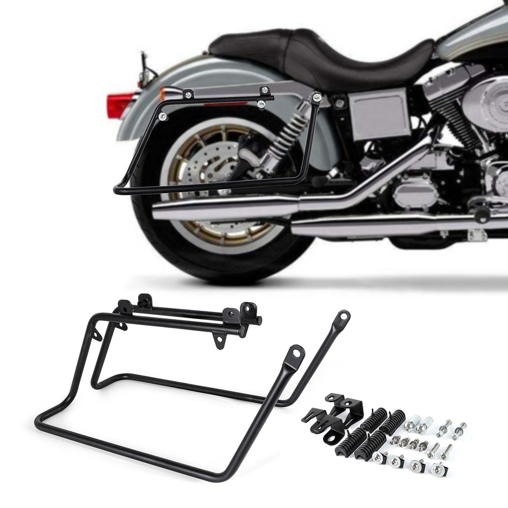 Hard Saddlebag Conversion Brackets Kit For Harley Dyna Models FLH Fat Bob FXDF