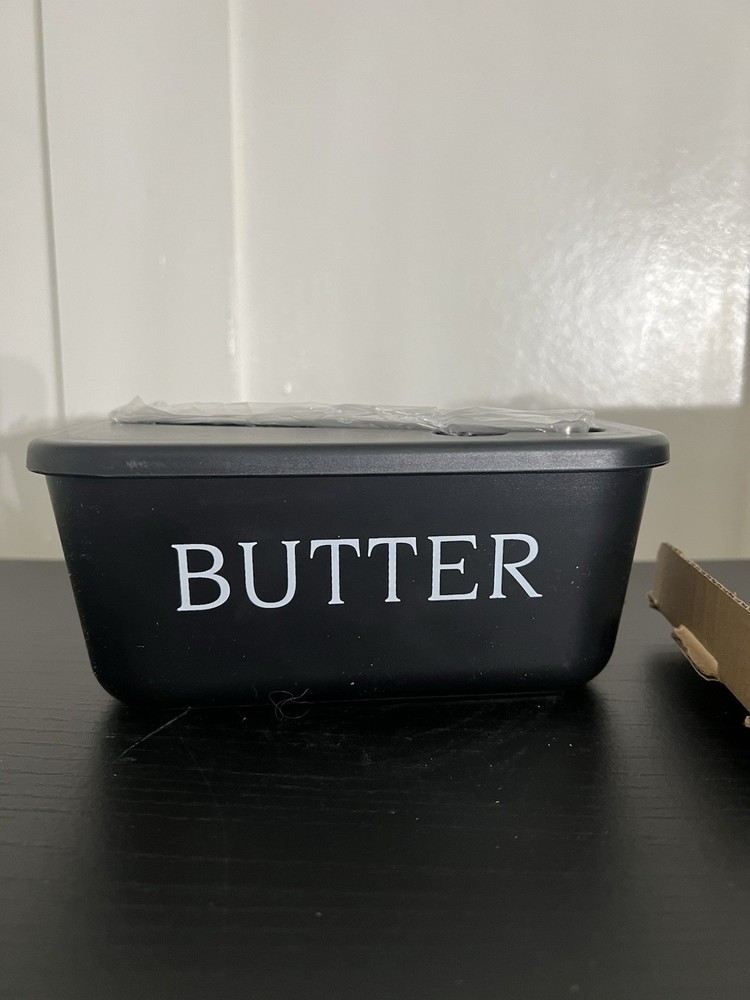 HYYG Black Plastic Rectangle Covered Dish with Lid & Utensil, Modern Style