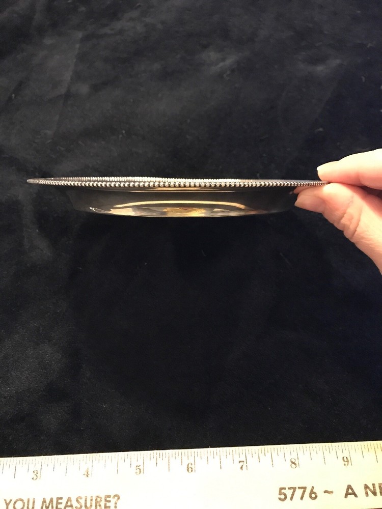 Sterling Silver Large Dish Monogrammed “MWJ”