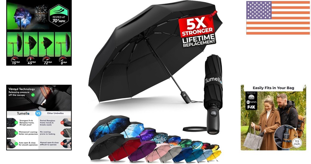 Compact Automatic Umbrella with Vibrant Designs: Ultimate Wind Protection