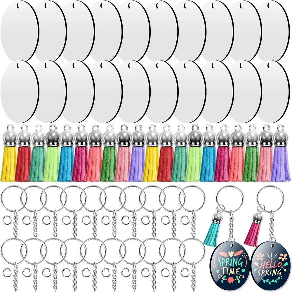 80 PC Double-Sided Sublimation Blanks Keychain Kit for Creative DIY Projects