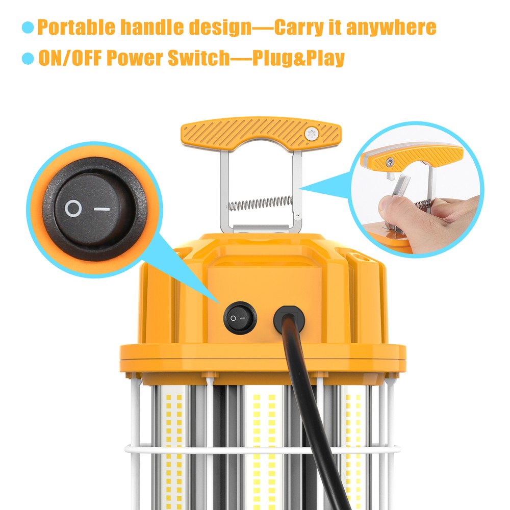Linkable 100W LED Temporary Work Light Construction Jobsite Light 5000K Daylight