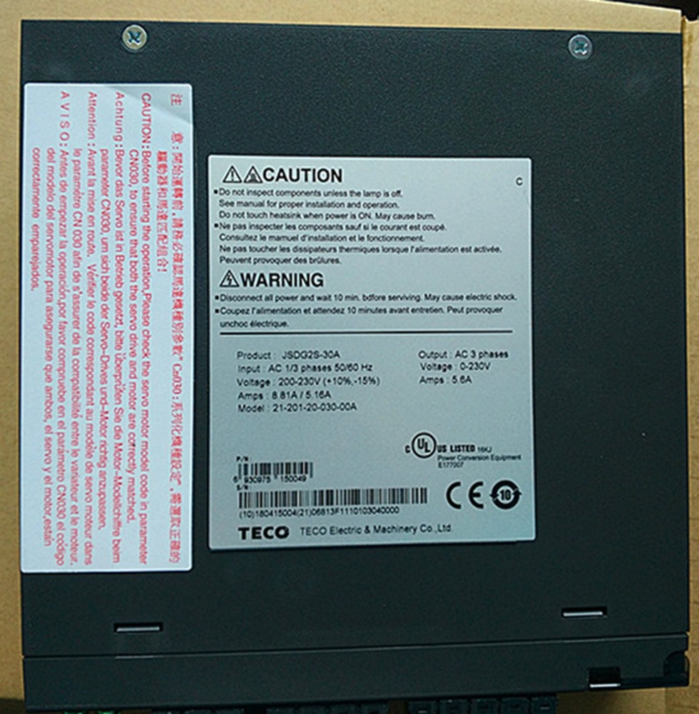 NEW TECO JSDG2S-30A Servo Drive