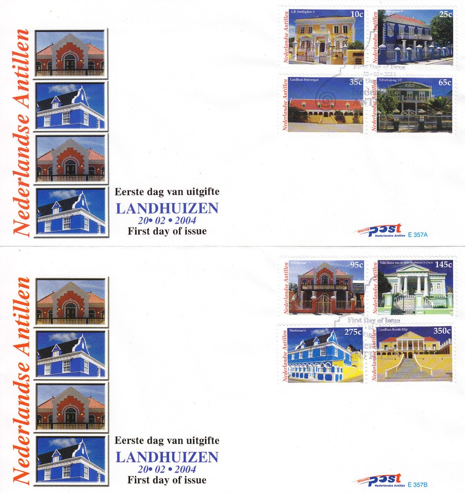 Netherlands - Dutch Antilles FDC Issue 2004 (357) Old Mansions
