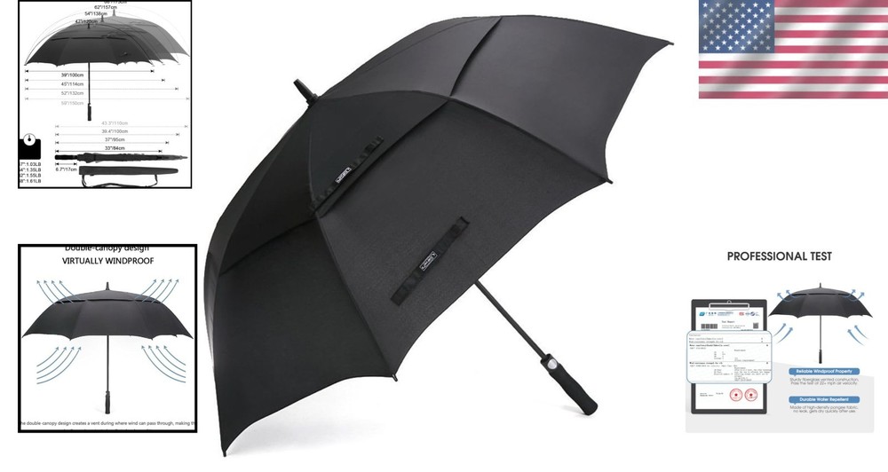 Ultimate 54-Inch Automatic Open Golf Umbrella - Windproof & Waterproof Canopy