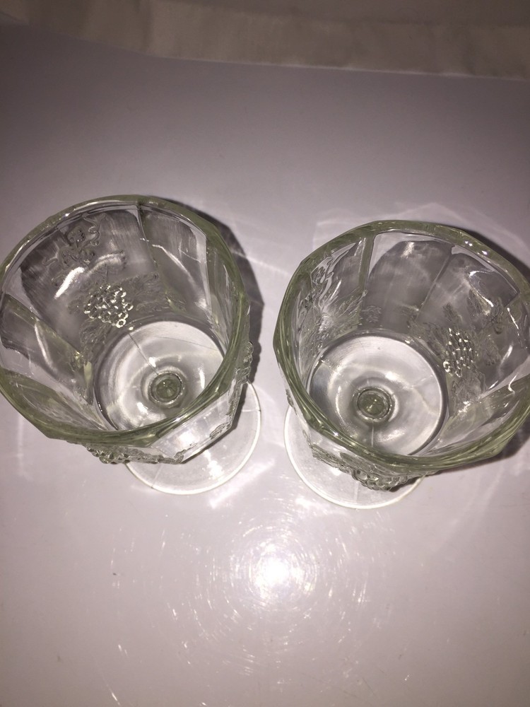 2 Crystal Paneled Grape Goblets