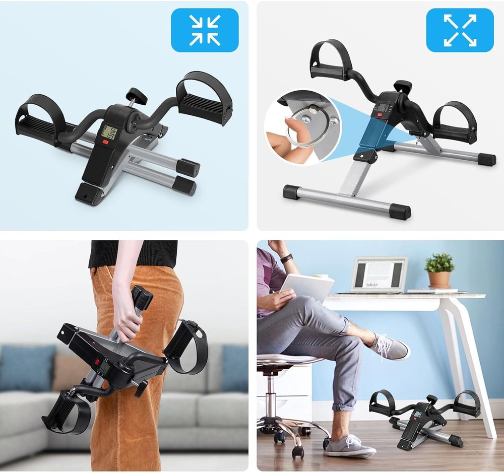 [Preloved] Folding Mini Exercise bike Pedal Exerciser W/LCD Screen Display US