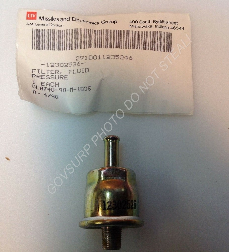 FUEL FILTER AT CARBURETOR M151 M151A1 M151A2 MUTT 12302526 NSN 2910-01-123-5246