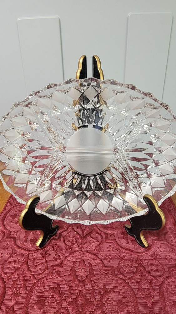 Vintage Crystal Divided Serving Dish