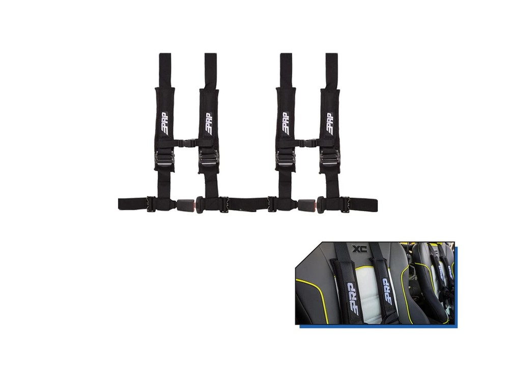 PRP Harnesses 2" 4 Point 2 Pack (Black)