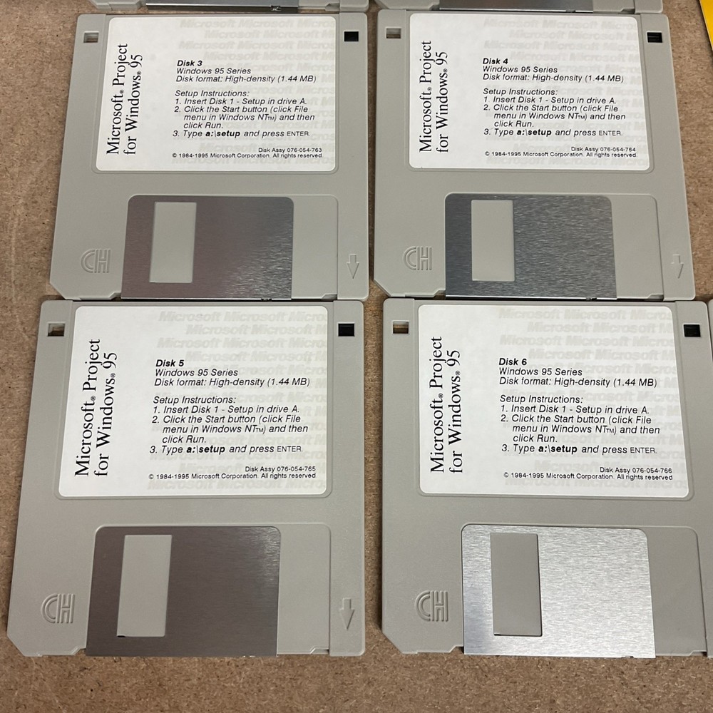 Microsoft Project For Windows 95 / NT DOS 3.5” Disks Vintage Computing