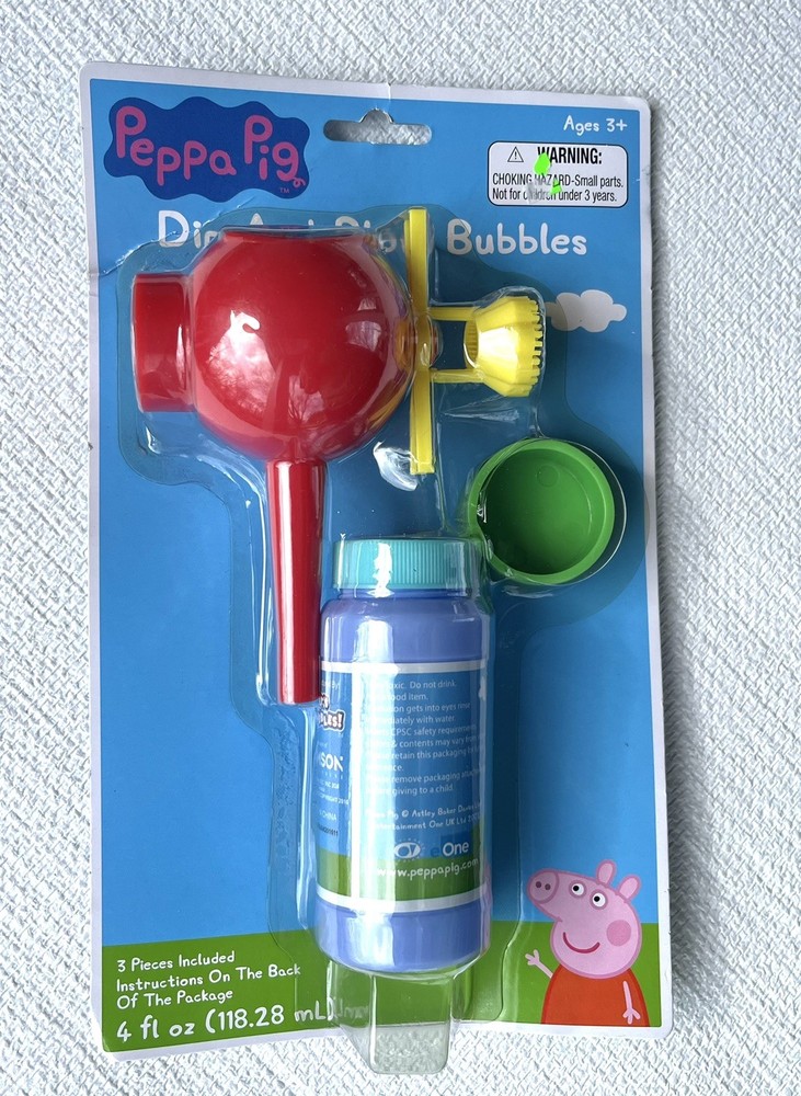 Bubble Wand & Bubble Solution Peppa Pig Dip & Blow Bubbles New In Package