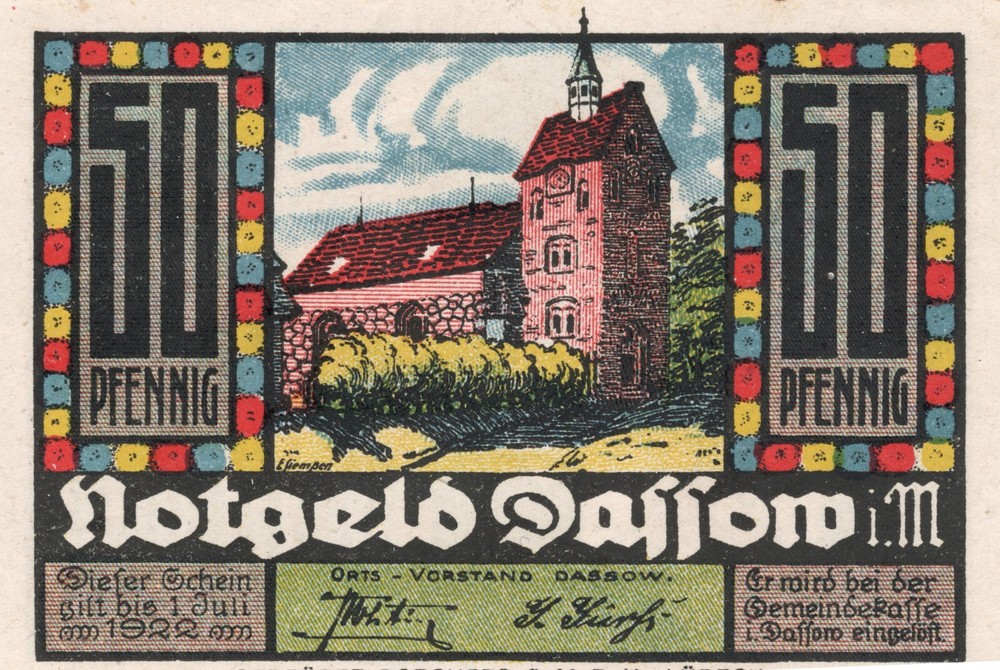 Notgeld Dassow (Germany) 50 Pfennig GRA260.2 3/3