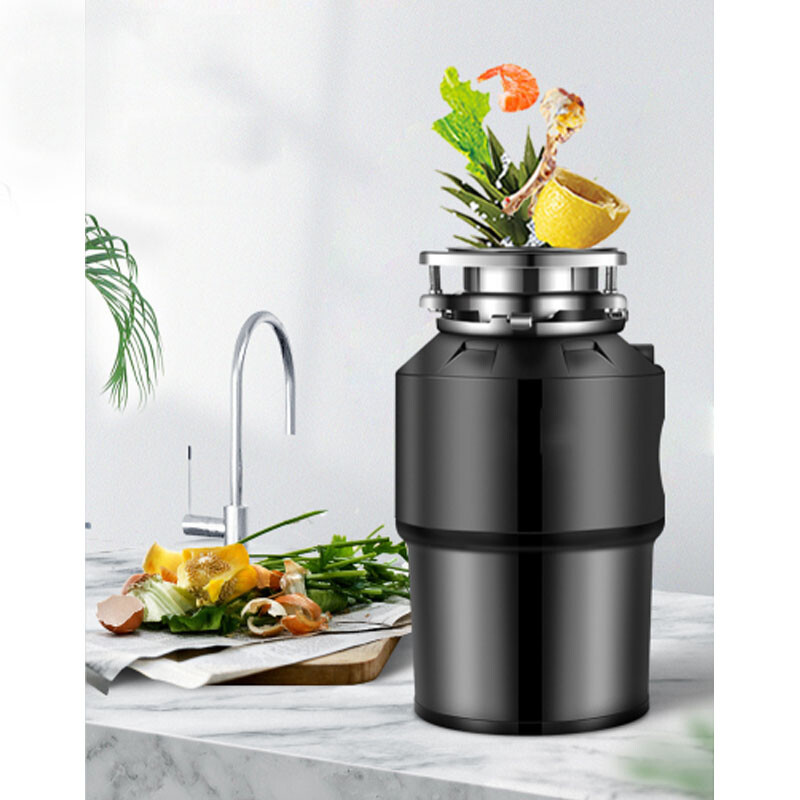 220V Kitchen Food Waste Processor Disposer Garbage Disposal Crusher 1400ml 630W