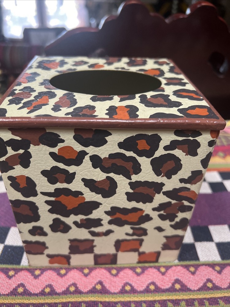 Mackenzie Childs Leopard Design Tissue Cover
