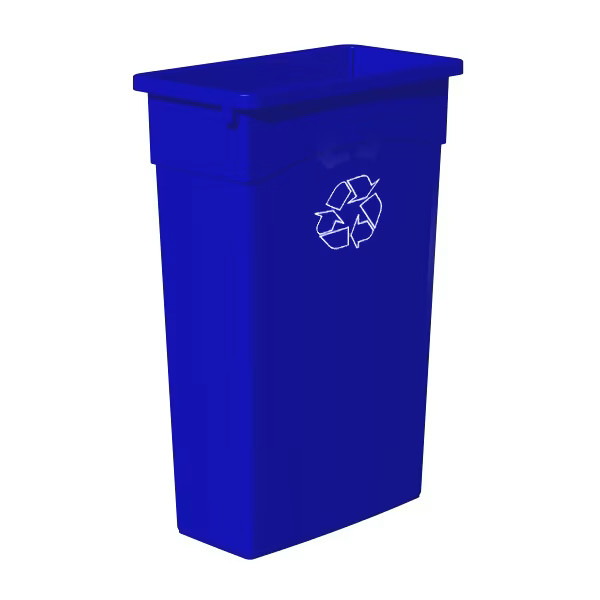 Continental 8322-1 Wall Hugger 23 Gal. Blue Recycle Container