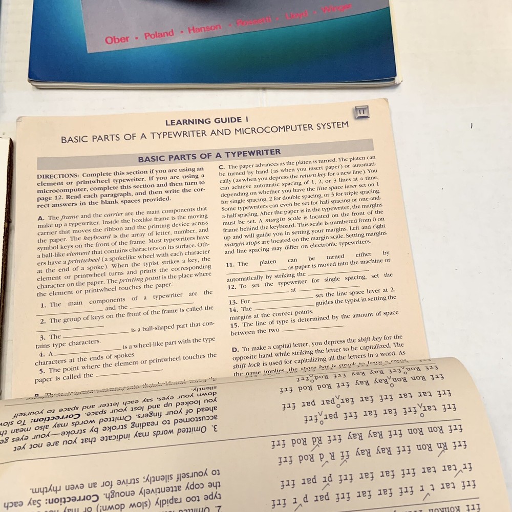 Gregg College Typing: Series Six Kit 1 - Basic Progress Record 1980s Keyboarding