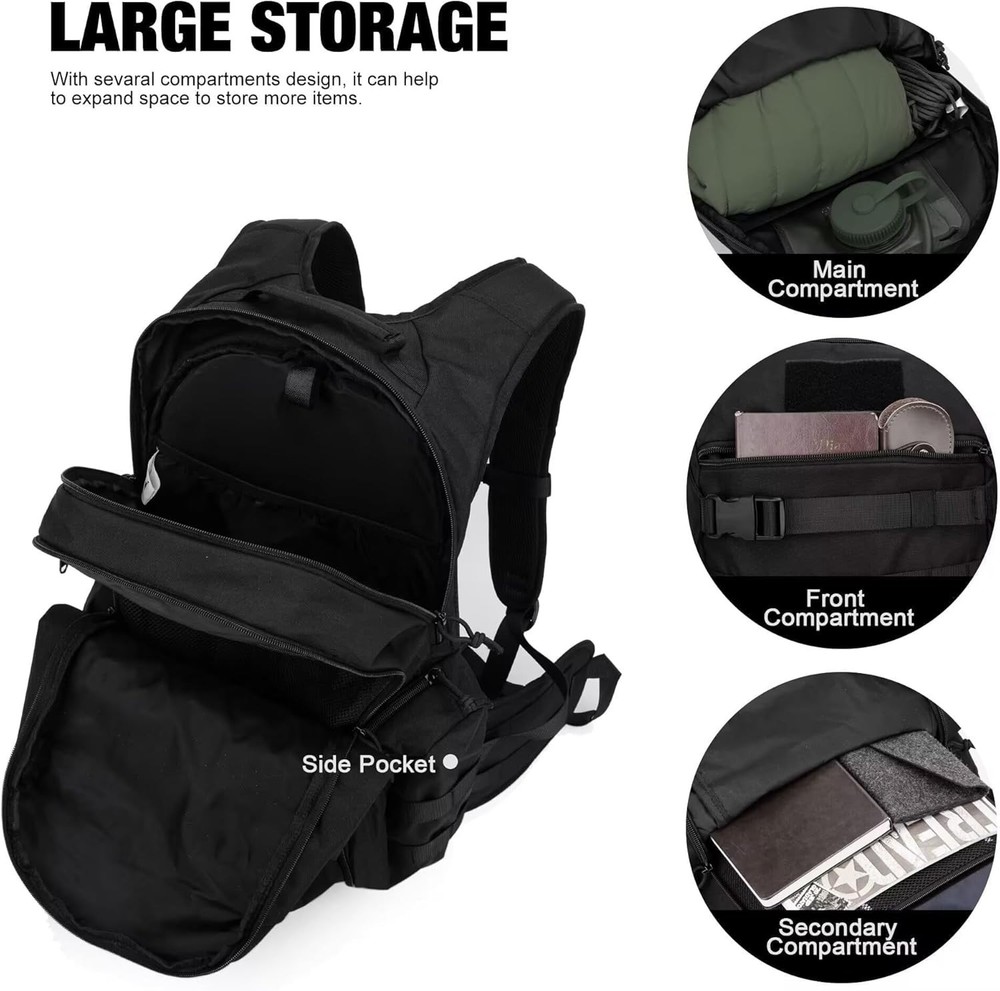 Durable 28L Tactical Molle Backpack with Hydration Compartment for Adventurers