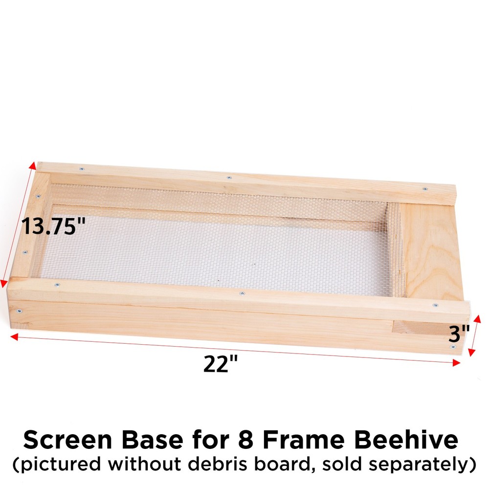 Beekeeping Screen Base for 8 Frame Honeybee Hive Beehive, Assembled Amish Made