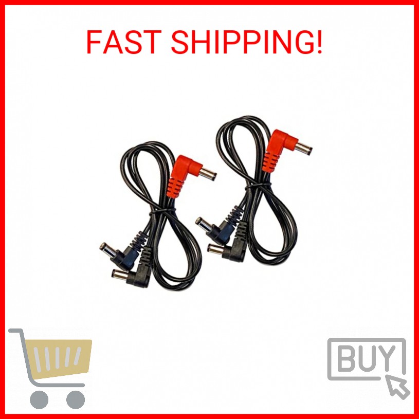 Kurrent Electric (2) Pack 2-Way Split Effects Pedal DC Power Cables for Voodoo L
