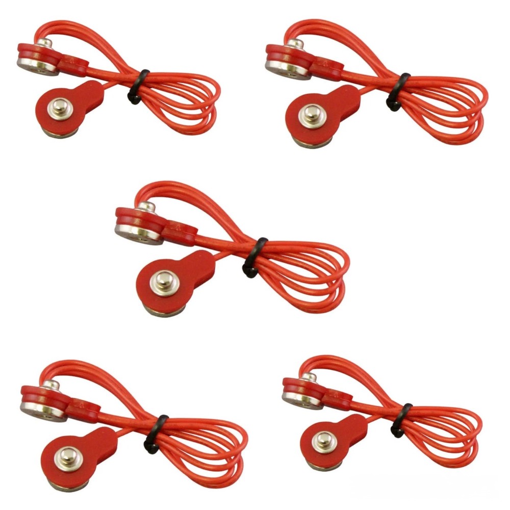 (5 PACK) SNAP CIRCUITS 6SCJ2 REPLACEMENT PART 18" RED JUMPER WIRE M-M