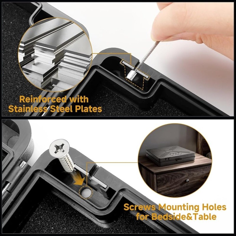 Handgun Safe Mechanical Combination 46 Customized Codes Compact Gun Storage Box