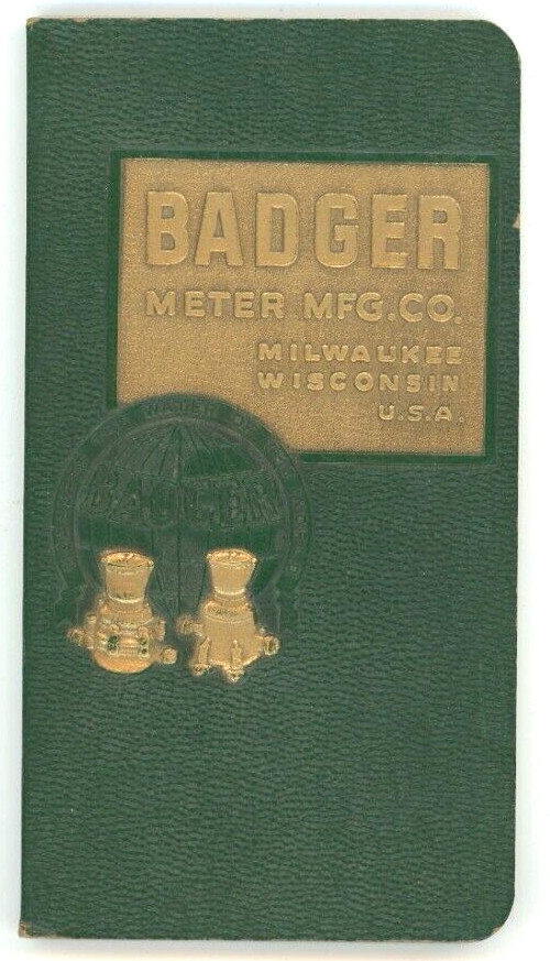 Vintage Badger Meter MFG CO Reference Book Small Illustrated