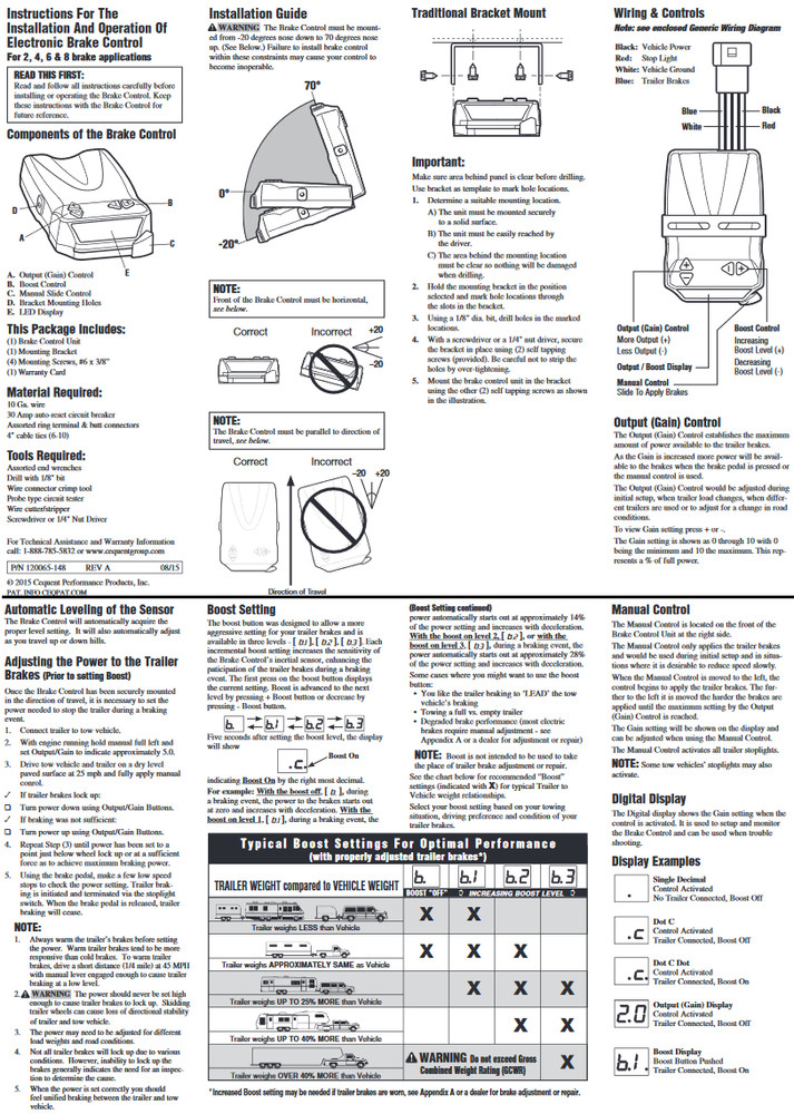 Trailer Brake Control for 15-19 Silverado Sierra 2500 3500 HD Module 1-4 Axle