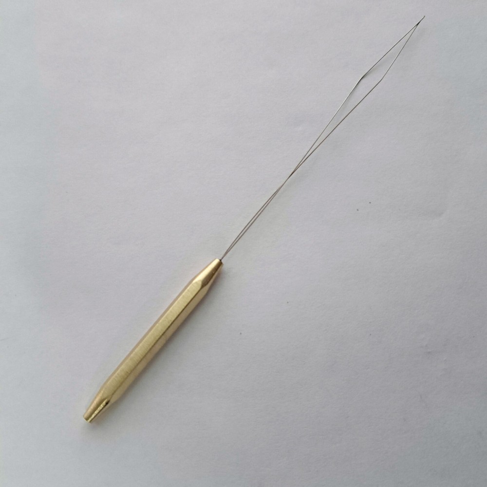 Dr Slick Bobbin Threader Fly Tying 5 1/2" Brass With Half Hitch Tool