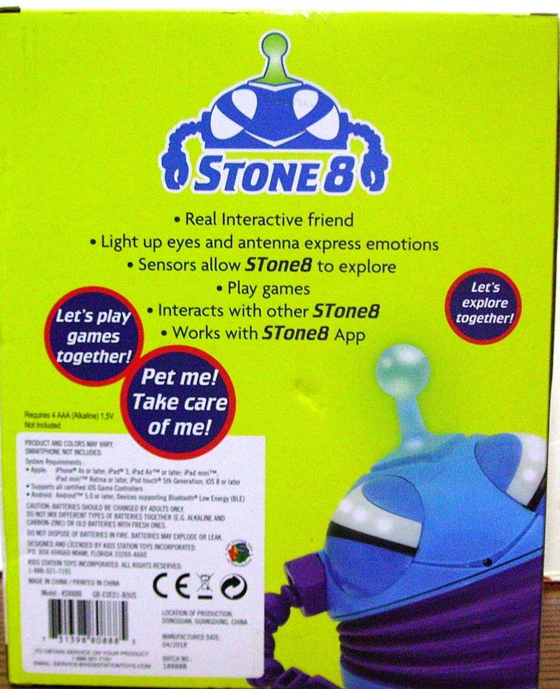 STONE 8--YOUR INTERACTIVE FRIEND--BLUE / PURPLE ROBOT