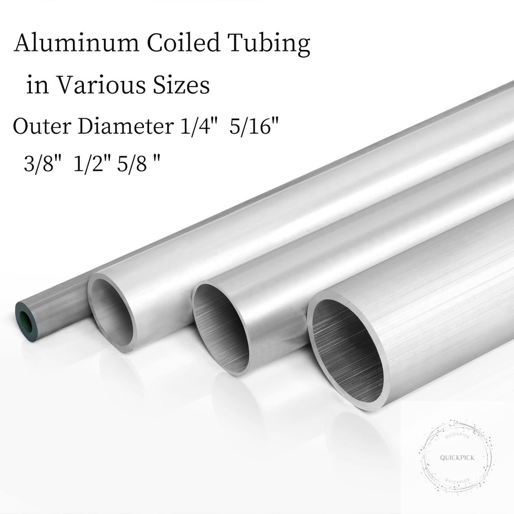 1/2" OD Aluminum Coiled Tubing, Seamless Round Pipe 1060, 0.04" Wall Thickness