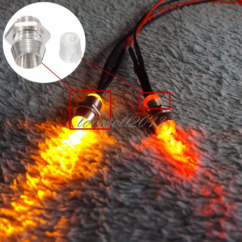 10PCS 5MM Chrome Metal Silver Bezel LED Holder Panel Display Mount Base Rubber