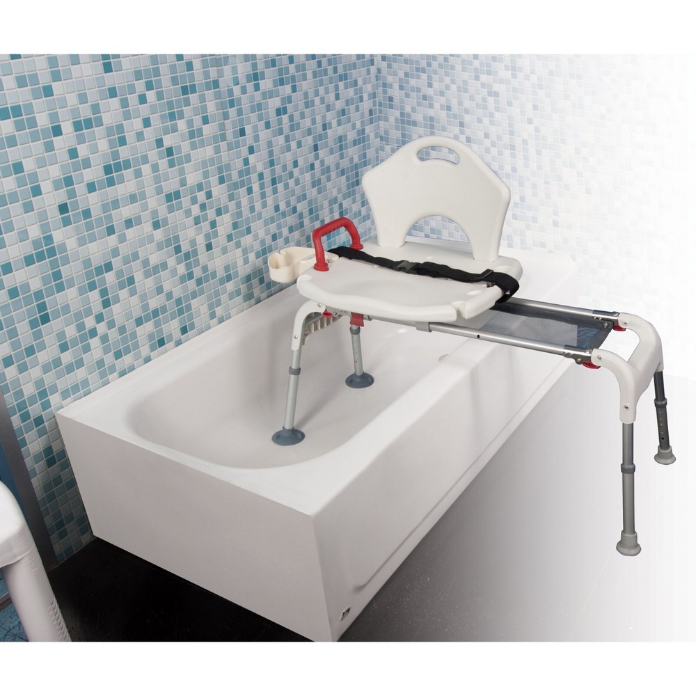 Folding Universal Sliding Transfer Bench - White