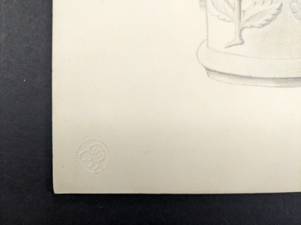 Elisabeth Reininger, column, drawing, autographed, dated, 1900