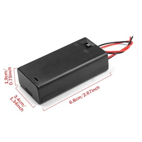 20-Pack AA Battery Holder with ON/OFF Switch & Wire Leads - 1.5V Case