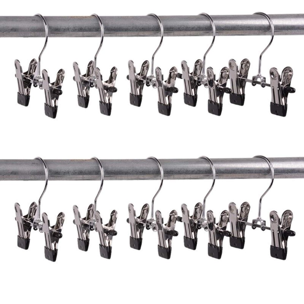 Double Adjustable Clips Boots Hangers,Space Saving Boots Socks Bags Hanging C...