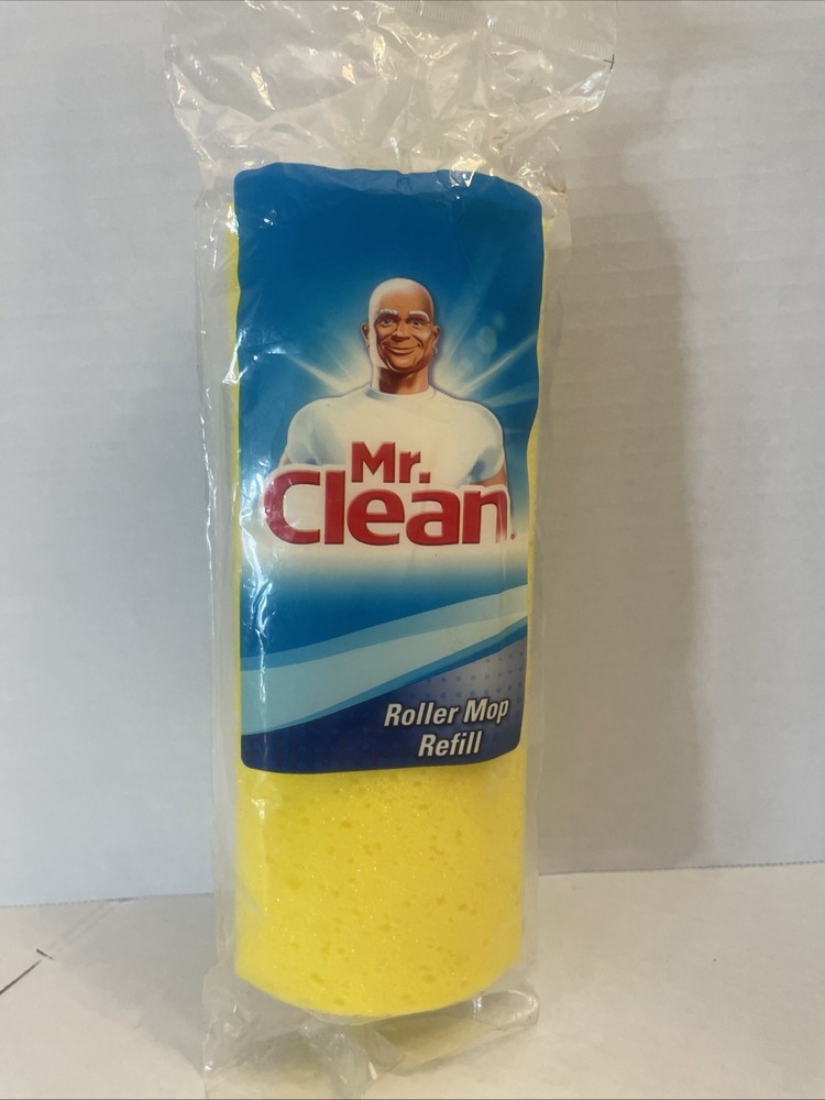 Vintage MR. CLEAN Roller Mop Replacement Head Yellow Absorbent Sponge SEALED