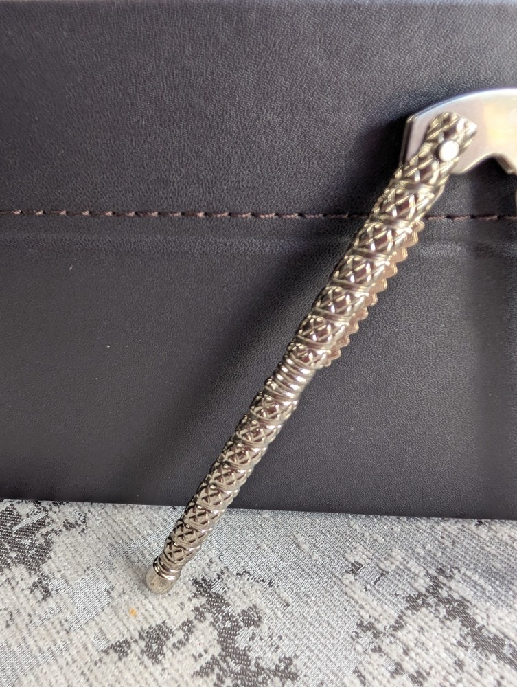 Vintage Silver Toned Shell Nut Cracker 5" Works