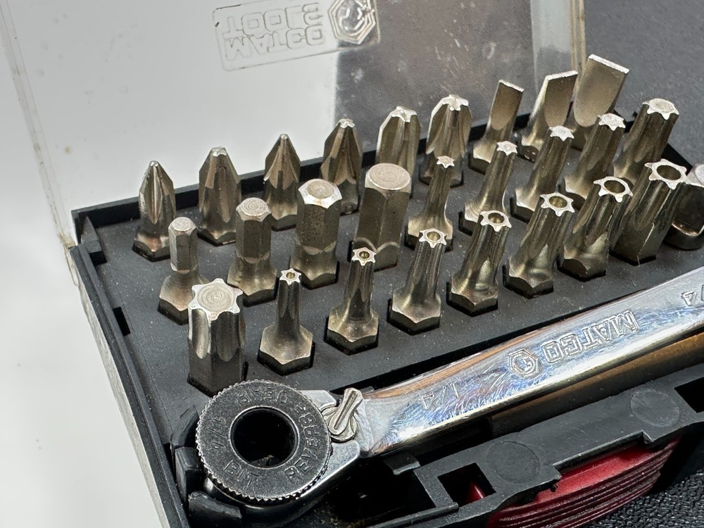 Matco Tools 29pc Micro Low Profile Ratcheting Fine Tooth Hex Bit Set, RBS0808