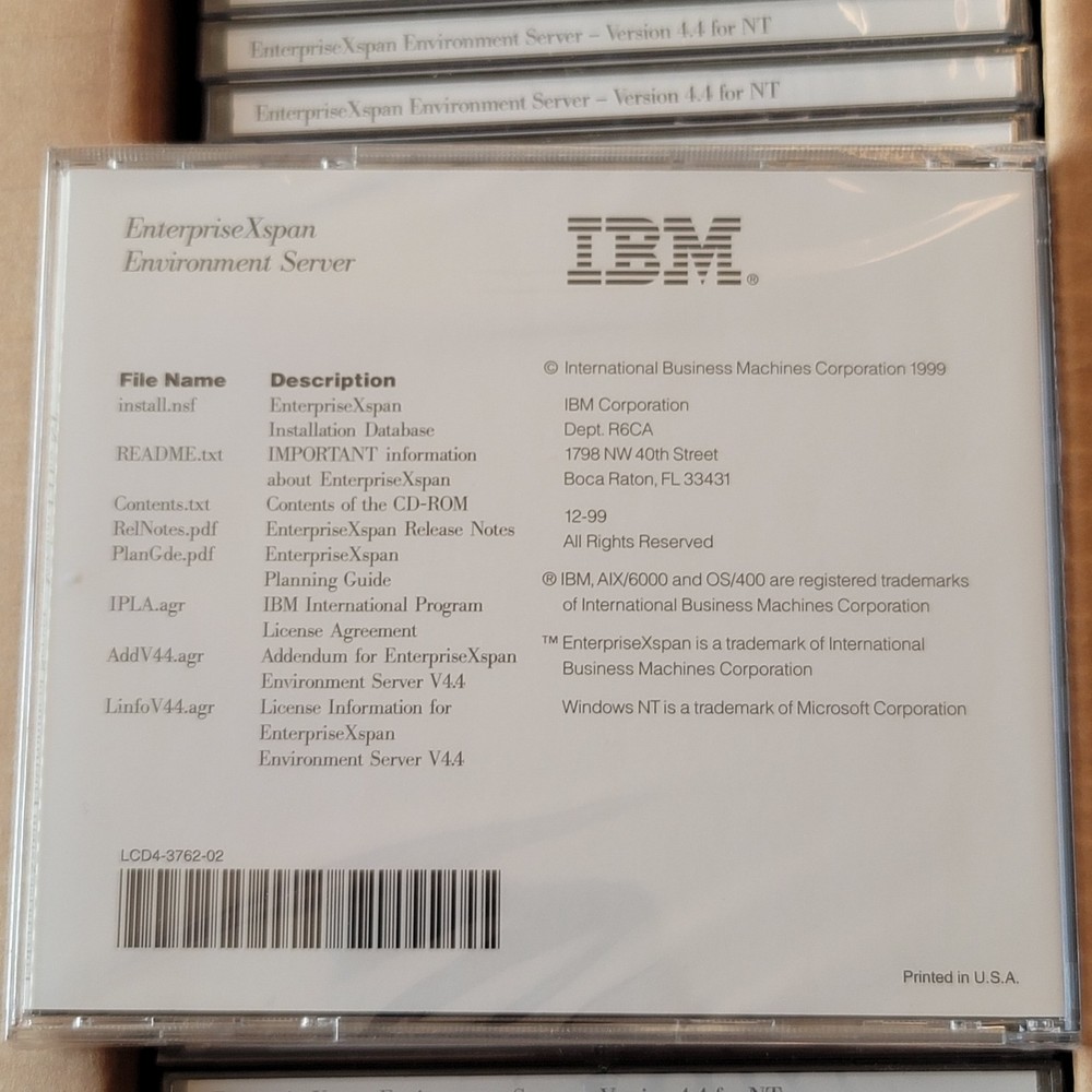 IBM Enterprise Xspan Environment Server V4.4 CD-ROM Windows NT, AIX/6000 OS/400