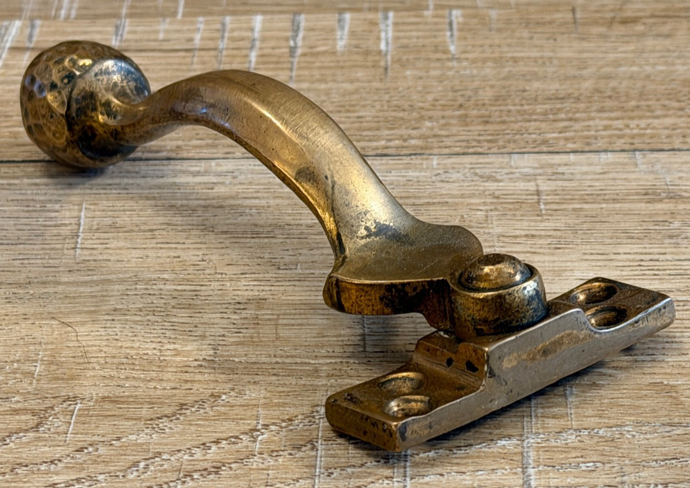 ANTIQUE SOLID BRASS CASEMENT WINDOW HANDLE RECLAIMED