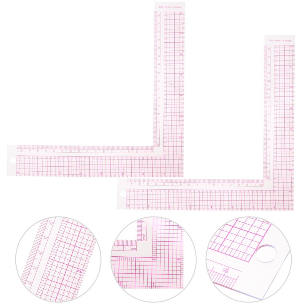 2Pcs Square Curve Ruler Sewing Measure Ruler for Tailor and Quilting Projects