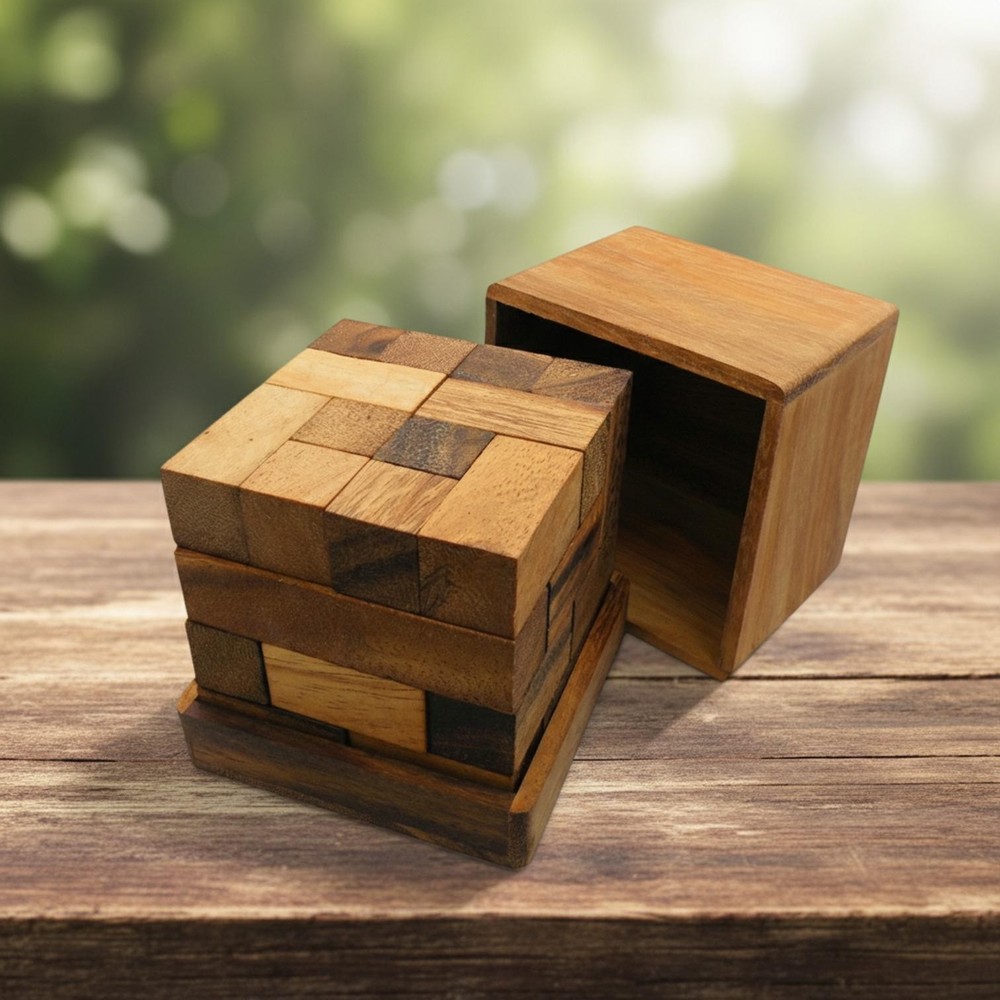 Brain Storm Cube - Wooden Brainteaser Puzzle