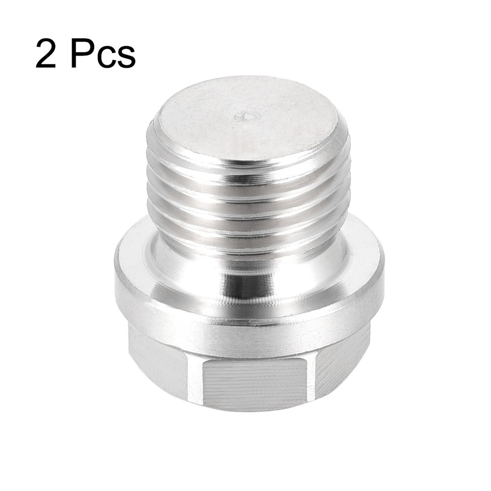 M16 x 1.5 Male Hex Head Plug 304 Stainless Steel Solid Thread Pipe Fitting 2Pcs