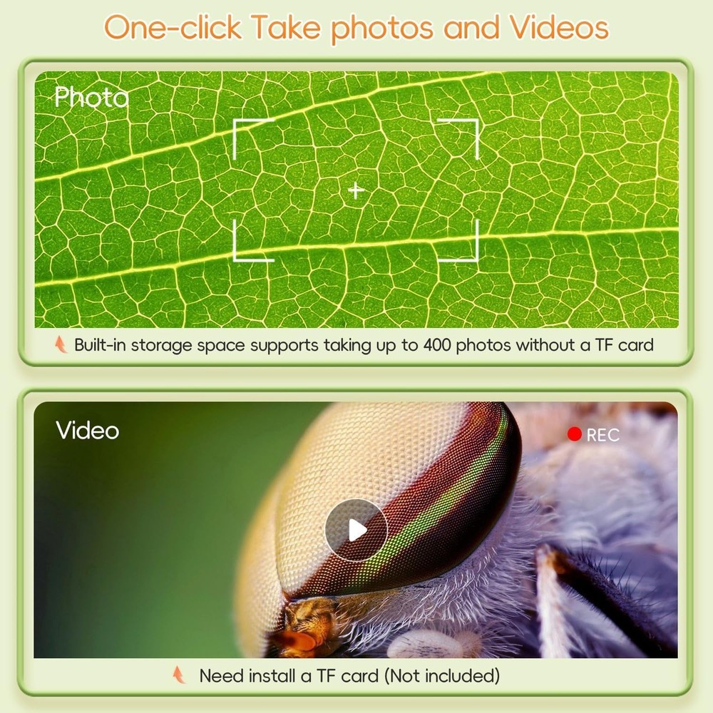 Handheld Mini Microscope for Kids - 1000X with LED Lights & USB Compatibility