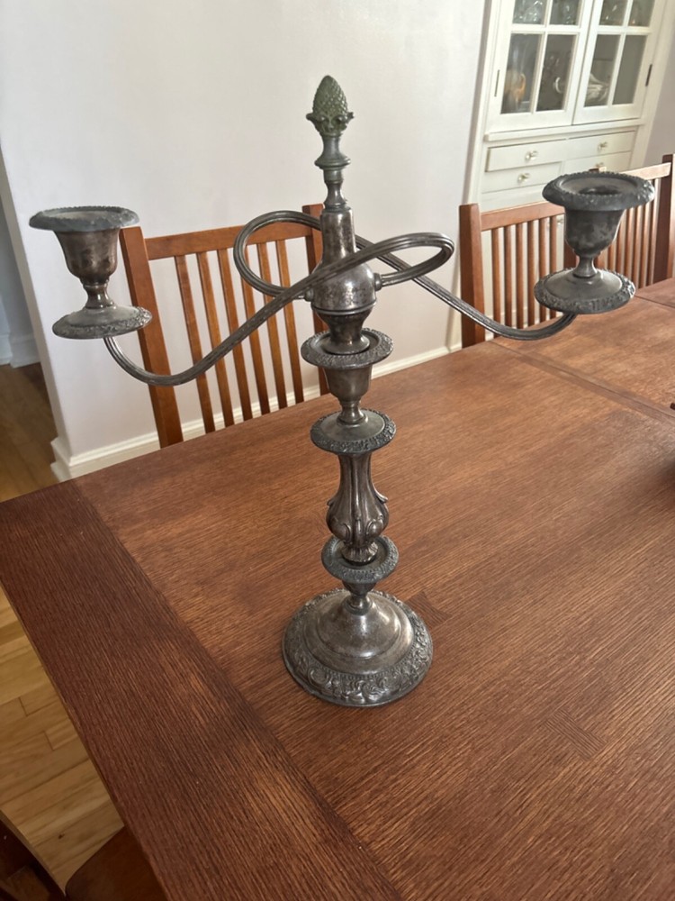 Antique Sheridan Silver Candlestick Candelabra