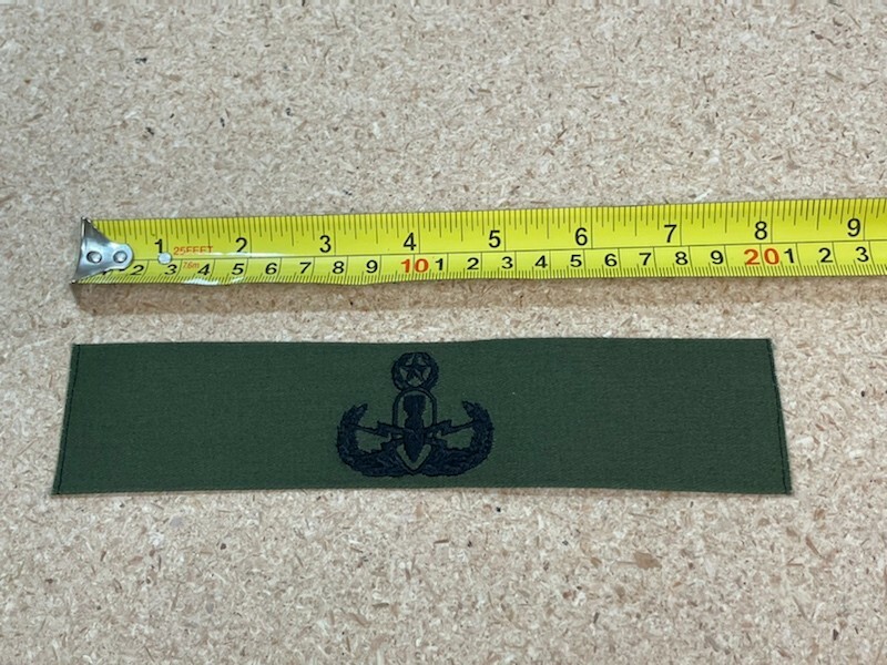 US Navy Embroidered Badge EOD Master Explosive Ordanance Disposal OD Green Patch