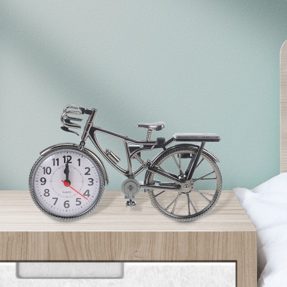1PC Bicycle Alarm Clock Retro Creative Clock Desktop Vintage Clock Desktop Decor