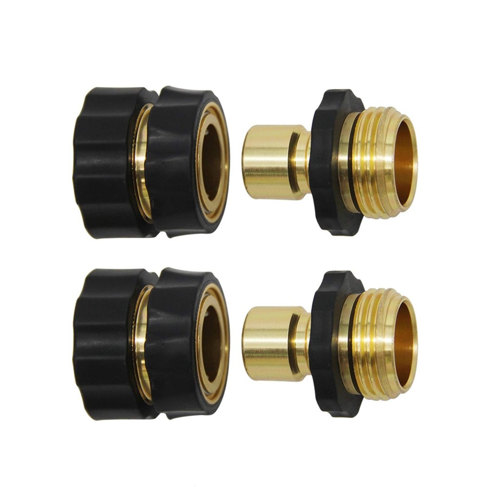 Twinkle Star 3/4 Inch Garden Hose Fitting Quick Connector 2 Sets, multi-color
