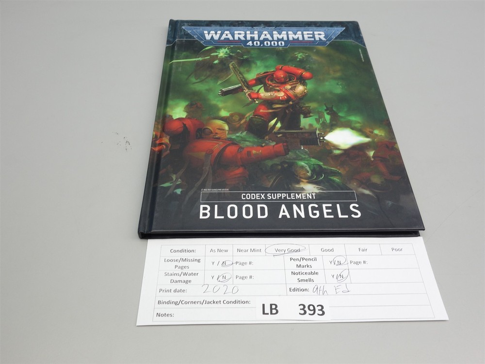 Warhammer 40k Codex Army Book - Blood Angels Space Marines (9th Ed Hardback)